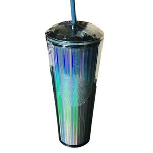 Starbucks 2022 Rare Ocean Kaleidoscope Dome Lid 24oz Travel Cup Tumbler with Str